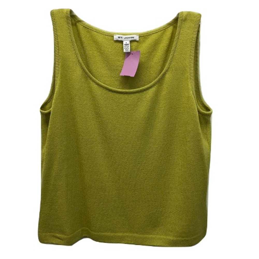 St. John Lime Green Knit Tank Top, Size M
